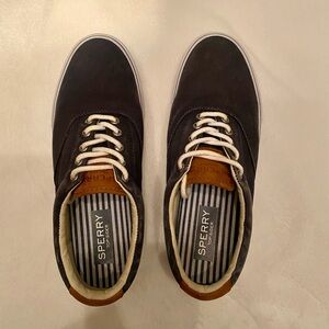 Sperry Men's Black and Tan Top-Siders Sneakers Size 10M